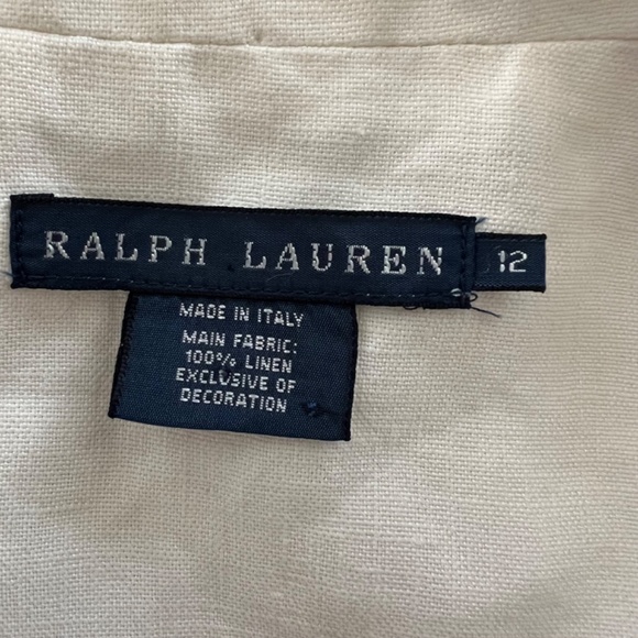RALPH LAUREN BLUE LABEL Ivory Linen Single Button Blazer - Made In Italy - 12 - Picture 6 of 13